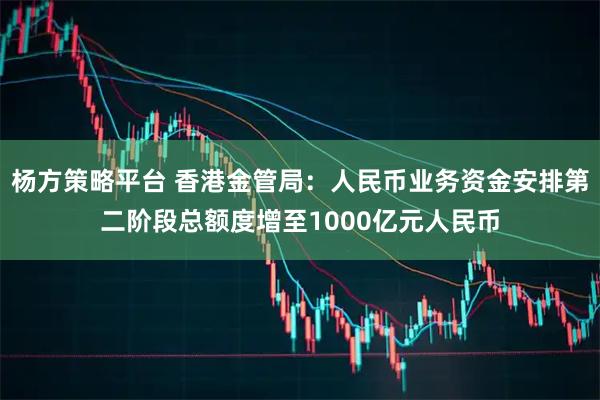 杨方策略平台 香港金管局：人民币业务资金安排第二阶段总额度增至1000亿元人民币